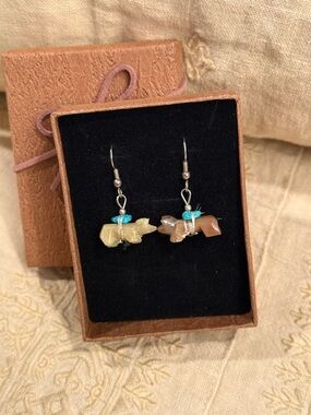 Native American Indian Turquoise Drop Earrings